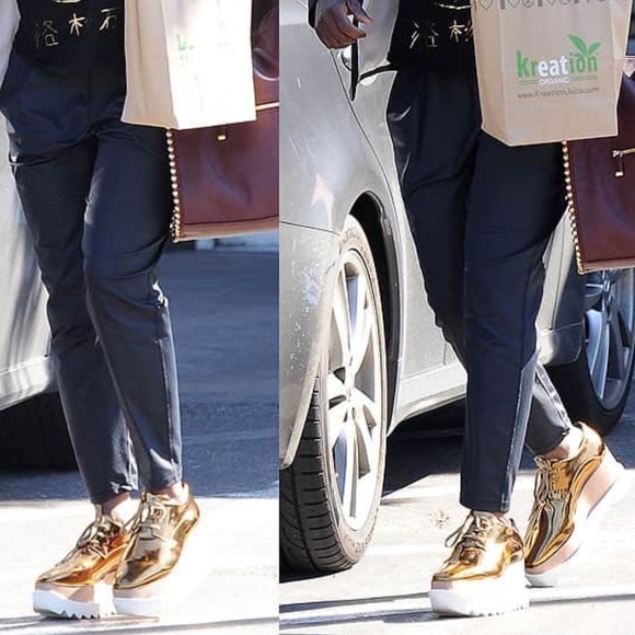 STELLA MCCARTNEY Elyse Creeper Size 11 Old Gold Bronze NEW - Picture 6 of 8